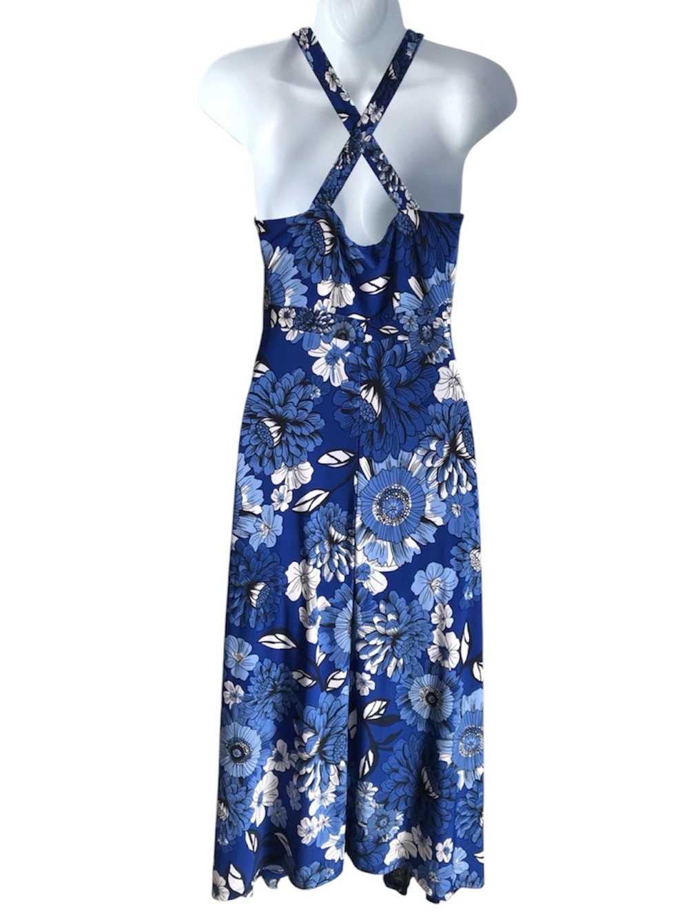 INC Women’s XL International Concepts Blue & White Floral Sleeveless Dress EUC - Picture 2 of 16